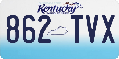 KY license plate 862TVX