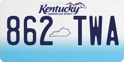KY license plate 862TWA