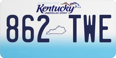 KY license plate 862TWE