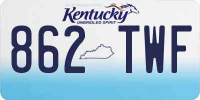 KY license plate 862TWF