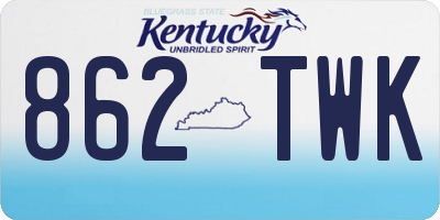 KY license plate 862TWK