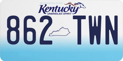 KY license plate 862TWN