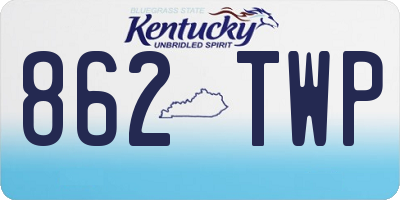 KY license plate 862TWP