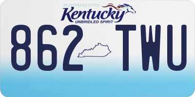 KY license plate 862TWU