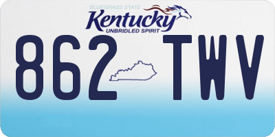 KY license plate 862TWV