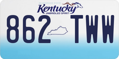 KY license plate 862TWW