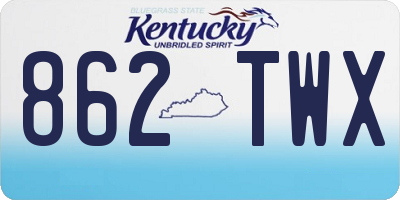 KY license plate 862TWX