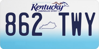 KY license plate 862TWY