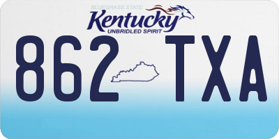 KY license plate 862TXA
