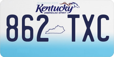 KY license plate 862TXC