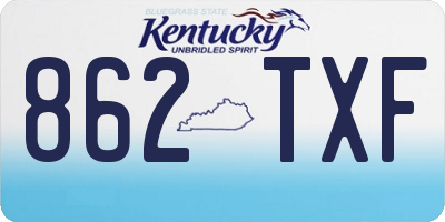 KY license plate 862TXF