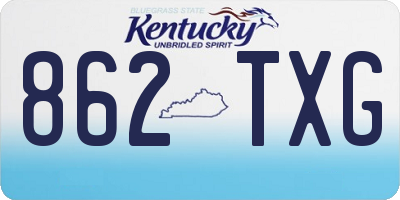 KY license plate 862TXG