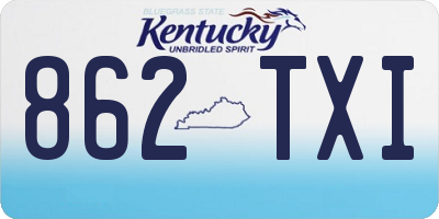 KY license plate 862TXI