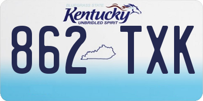 KY license plate 862TXK