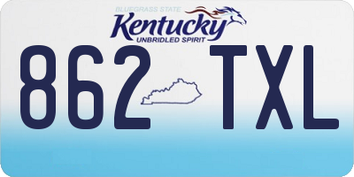 KY license plate 862TXL