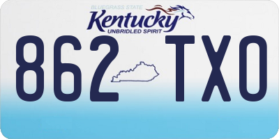 KY license plate 862TXO