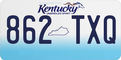 KY license plate 862TXQ