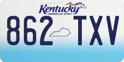 KY license plate 862TXV