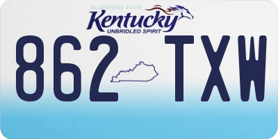 KY license plate 862TXW