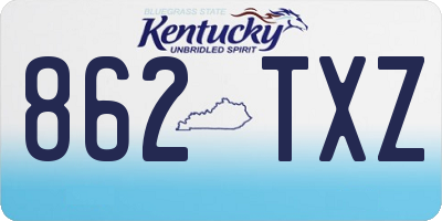 KY license plate 862TXZ