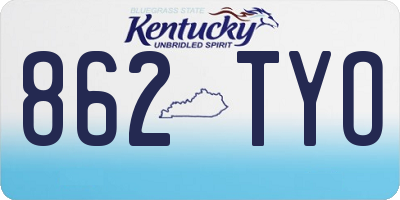 KY license plate 862TYO