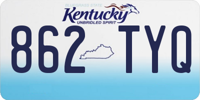 KY license plate 862TYQ