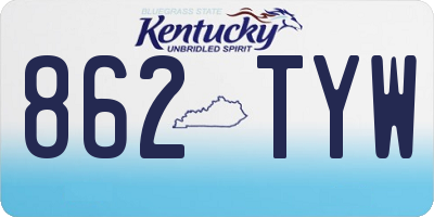 KY license plate 862TYW