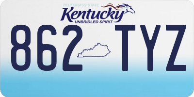 KY license plate 862TYZ