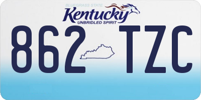 KY license plate 862TZC