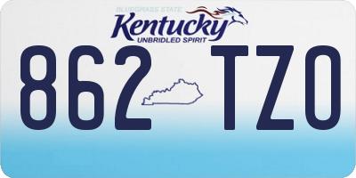 KY license plate 862TZO