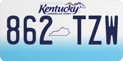 KY license plate 862TZW