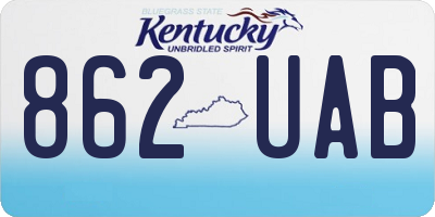 KY license plate 862UAB