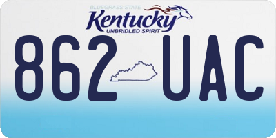 KY license plate 862UAC