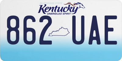 KY license plate 862UAE