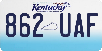 KY license plate 862UAF