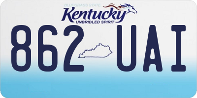 KY license plate 862UAI