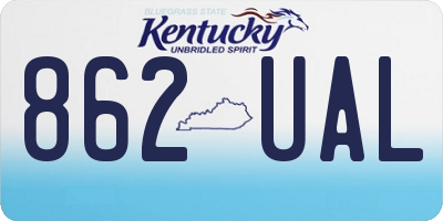 KY license plate 862UAL