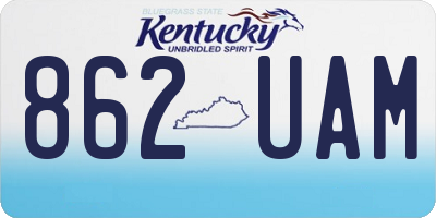 KY license plate 862UAM