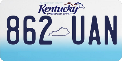 KY license plate 862UAN