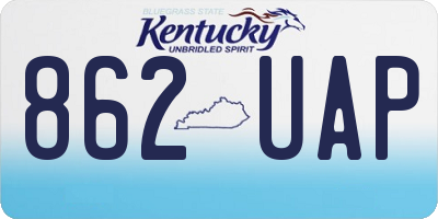 KY license plate 862UAP