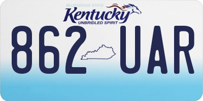 KY license plate 862UAR