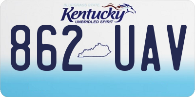 KY license plate 862UAV