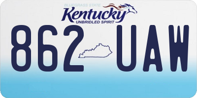 KY license plate 862UAW