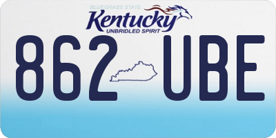 KY license plate 862UBE