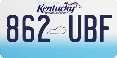 KY license plate 862UBF