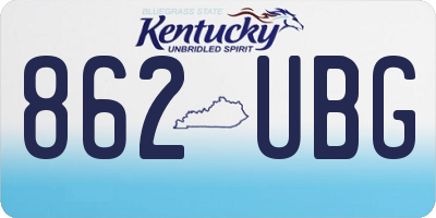 KY license plate 862UBG