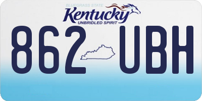 KY license plate 862UBH