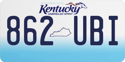 KY license plate 862UBI