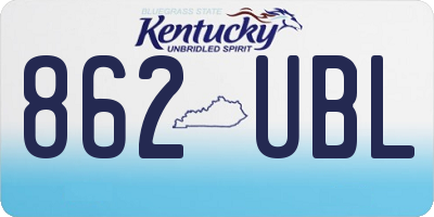 KY license plate 862UBL