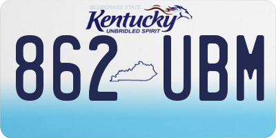 KY license plate 862UBM